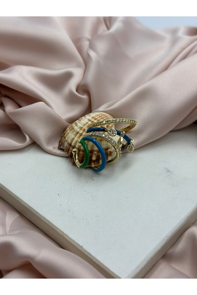 Unzilee Blue Zircon Stone Aircuff Brand Model Steel Earrings