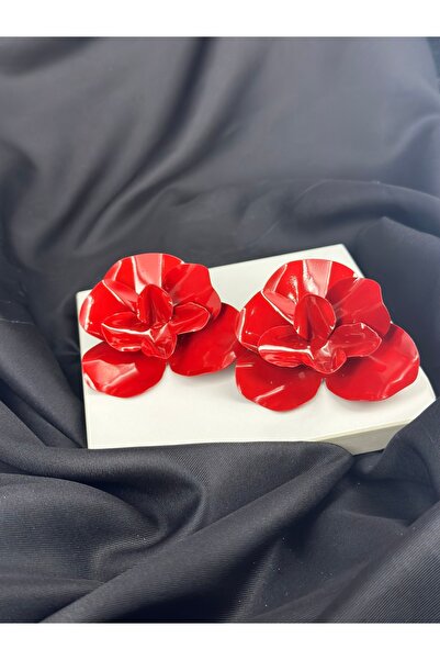 Unzilee Red Flower Figured Earrings Brand Model Earrings