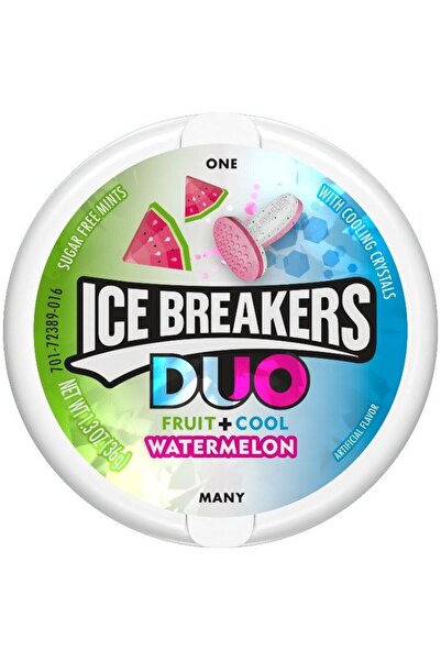 Ice breakers DUO Watermelon Mints - dropsuri cu gust de pepene și mentă 36 g