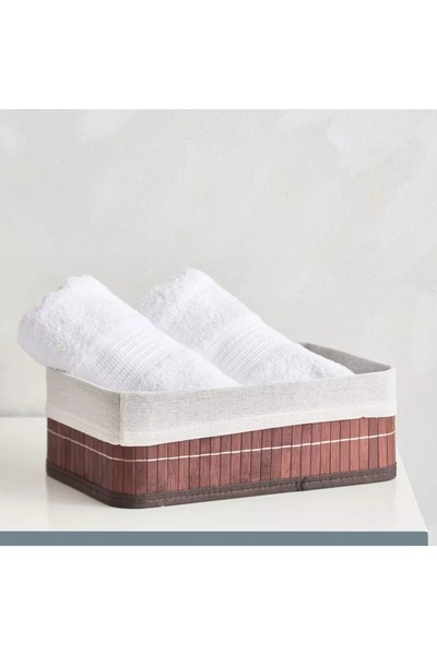 Generic Medium Foldable Bamboo Storage Basket - 29x19x10 cm