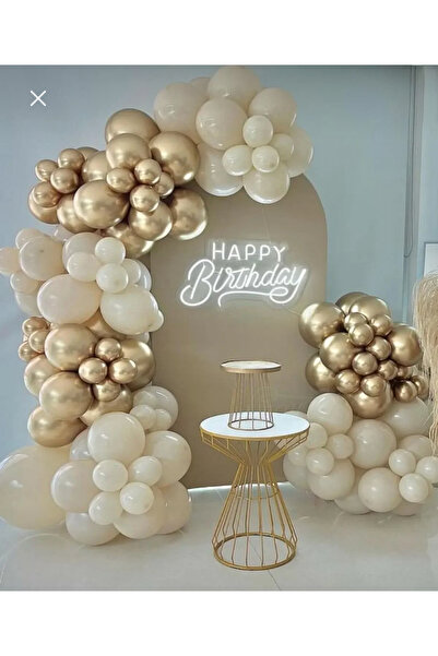 Mora süslemeleri Retro white gold krom balon zincir seti 100 lü