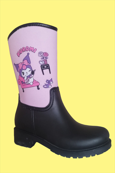 Sea&Blue Αδιάβροχες ροζ μπότες βροχής για κορίτσια με στάμπα Kuromi