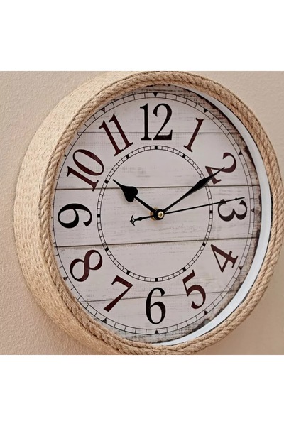 Generic ساعة ساراتوجا بحبل القنب - 31.5 × 5.5 سم