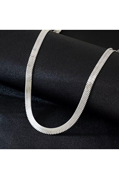 OEM Lant Snake din otel inoxidabil, model tip sarpe, 50+5 cm, latime 4 mm