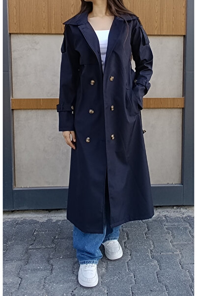 siyalife Classic Trench Coat with Wind Flaps, Pockets, Belt and Buttons