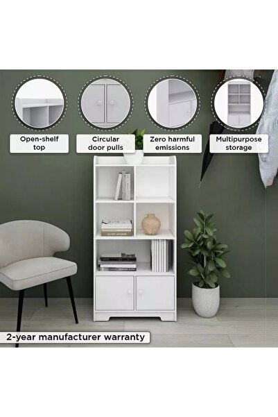 Generic Vanilla Cody Bookcase with 2 Doors