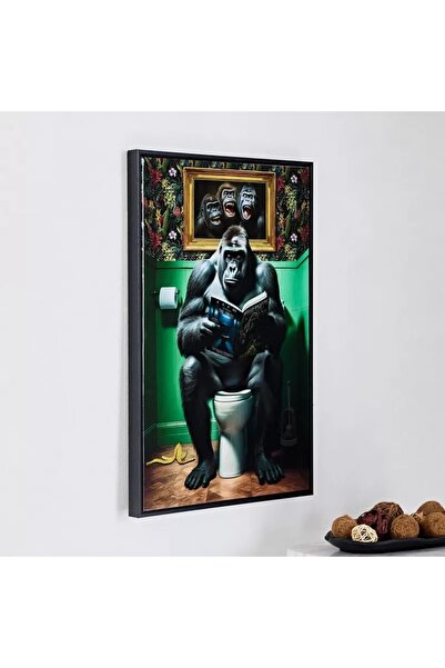 Generic Framed picture of a reading gorilla by Aircel - 40x60x2.5 cm