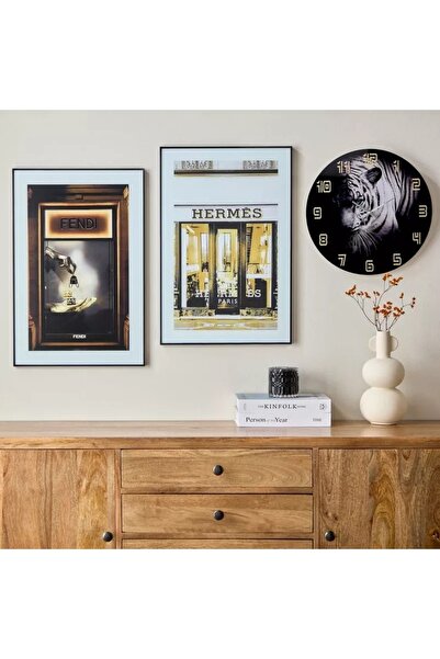 Generic ساعة النمر فيرو مع زجاج ملون - 38x4.5x38 سم