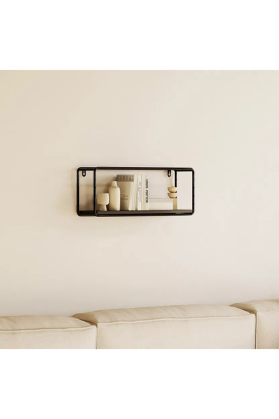 Generic Single-Tier Rectangular Metal Shelf - 40x10x15 cm