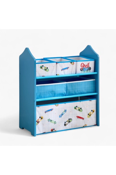 Generic Gearhead Candice Baseball Fabric Storage Rack with 6 Bins - 63x30x70 cm
