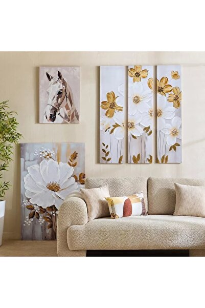 Generic Hand-painted framed wall panel of 80% agate Peony - 80x3x120 cm