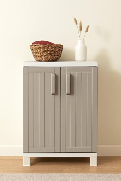 TOOMAX Wood Midi 2 Raflı Bahçe Dolabı, Balkon Dolabı, Banyo Dolabı