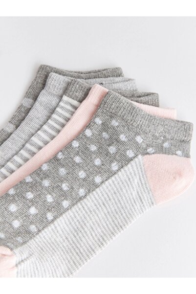 LC Waikiki LCW DREAM Сиви дамски чорапи с мотиви, пакет от 5 броя