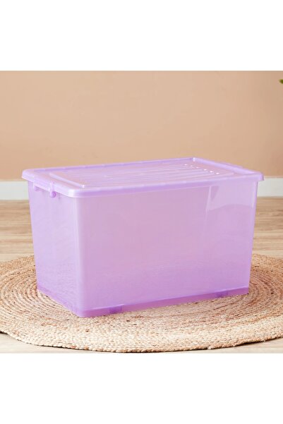 Generic 94L Rolling Storage Box with Wheels and Lid - 67x45x40 cm