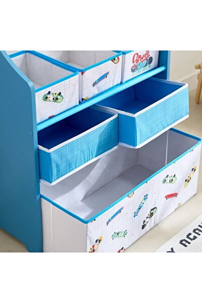 Generic Gearhead Candice Baseball Fabric Storage Rack with 6 Bins - 63x30x70 cm