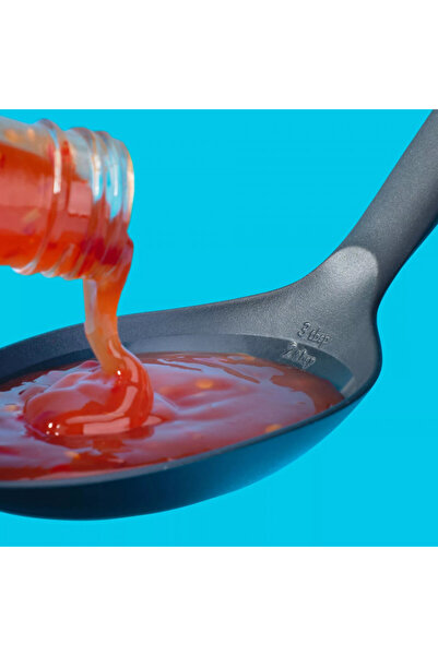 Tasty Serving spoon with scale Go Green 678096, Soft handle, 34 cm, Plastic, Green