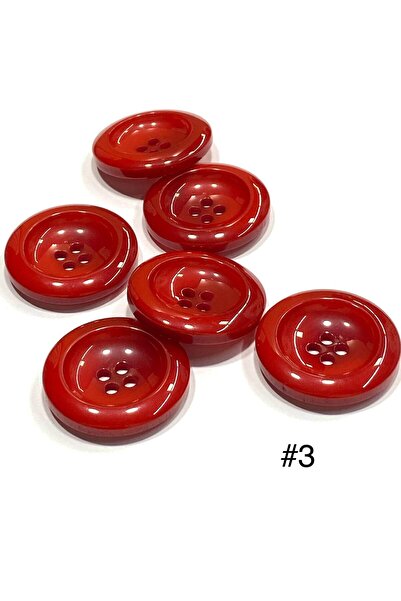 karantuhafiye Coat Cardigan Button Large Size / Red / Set of 6 / # 3