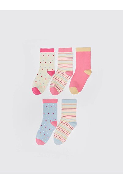 LC Waikiki Lcw Kids Beige Patterned Girls' Socks 5-Piece Set