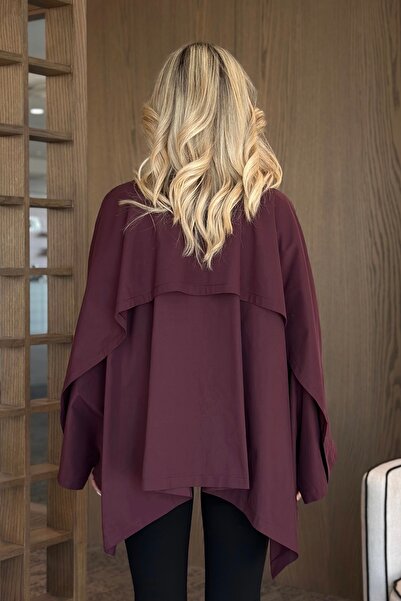 Laluvia Mürdüm Pelerin Model Trençkot - 7603