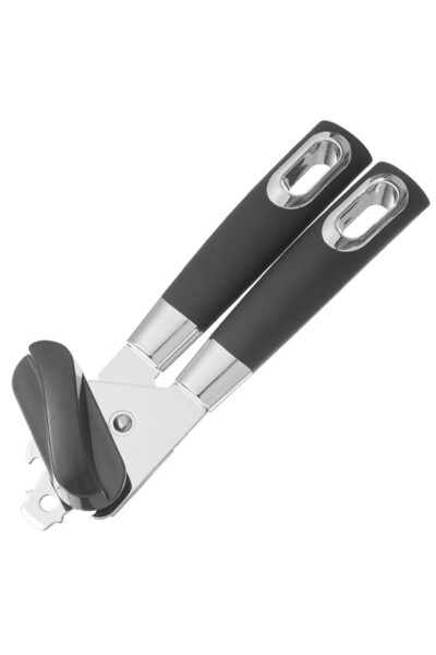 FACKELMANN 25961 Monaco can opener, Stainless steel, 21.2 cm, Black