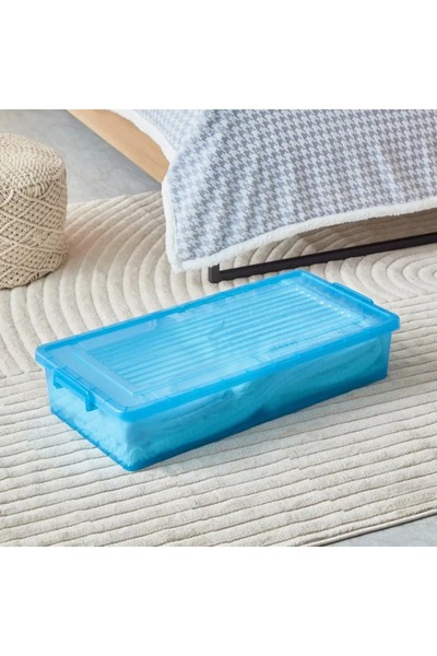 Generic Mobile Under Bed Storage Box with Wheels and Lid - 35 Liters