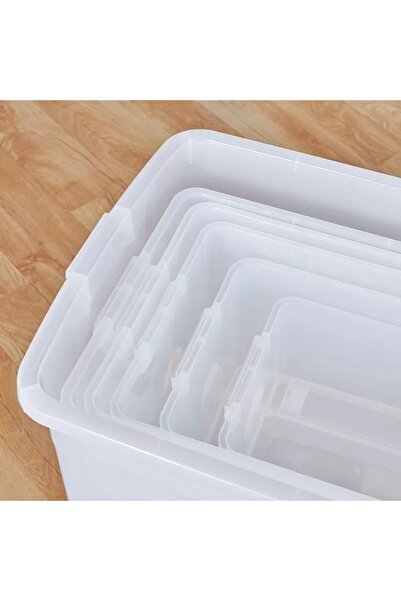 Generic Joanna Multipurpose Clear Storage Box with Wheels and Lockable Lid - 32 Liters