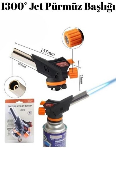 Realx Pürmüz Başlıgı Lpg Kartuş ve Normal Çakmak Gazı Uyumlu 1300° Jet Pürmüz...