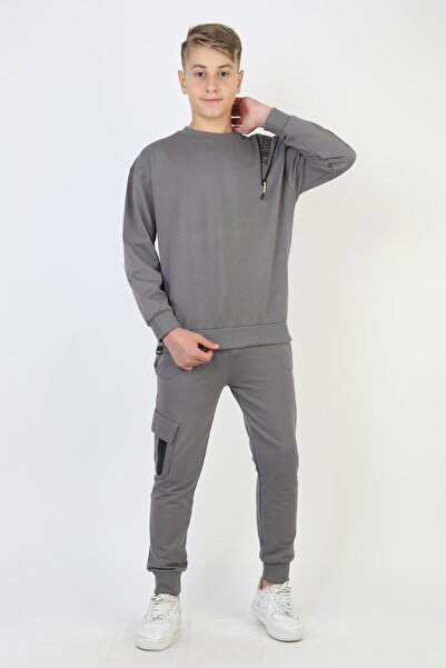 NEWKİDS Hanorac unisex pentru copii cu fermoar sezonier cu detaliu de tăiere ...