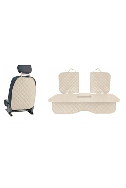 Metru Patrat Set 2 universal car seat protectors, quilted, cream, washable, waterproof