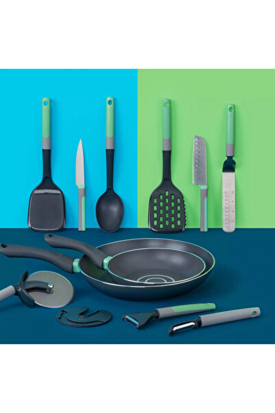 Tasty Serving spoon with scale Go Green 678096, Soft handle, 34 cm, Plastic, Green