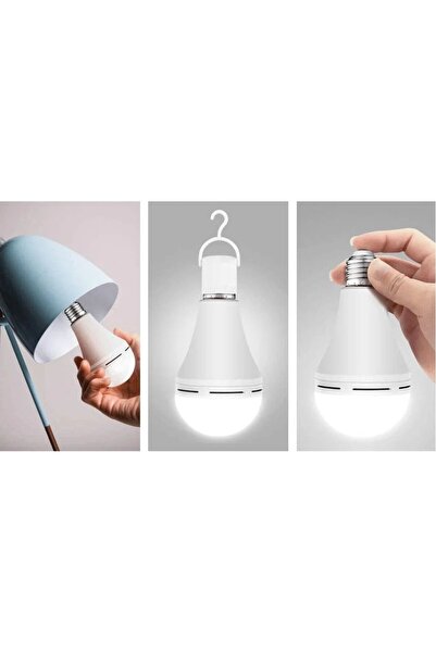 Genel Markalar 7W Şarjlı Led Ampul Beyaz Işık 6500 Kelvin 630 Lümen E27 Duy YL95-0711