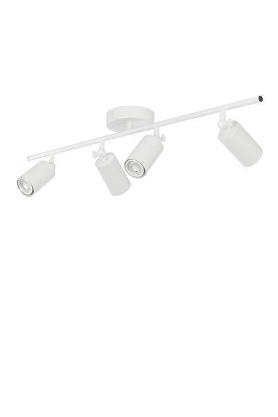 Modavize Spoti (BEYAZ IŞIK) Modern Salon - Mutfak - Cafe Tasarım Beyaz Renk Spot Gün Ledli Sıralı 4 Lü Avize