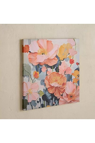 Generic Elmer's Onyx Peony Canvas Print Framed Wall Art - 40x40x1.8 cm