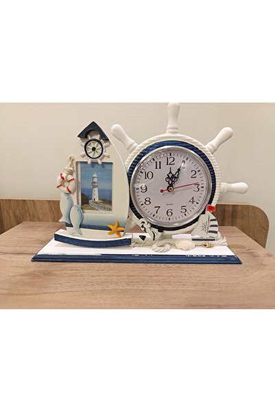 BalıkHediyelik DENİZ TEMALI DEKORATİF MASA SAATİ / ÇERÇEVELİ DÜMEN SAAT -1019