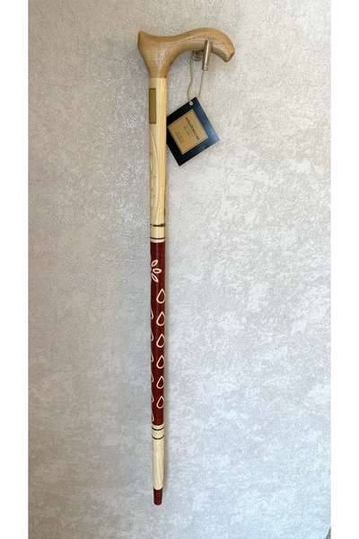 Ahşapdeluxe Desenli Ahşap Baston Stick