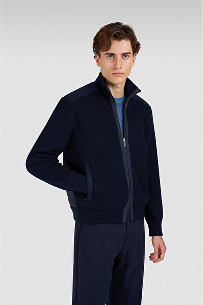 PAUL&SHARK سترة صوفية رجالية محبوكة بسحاب