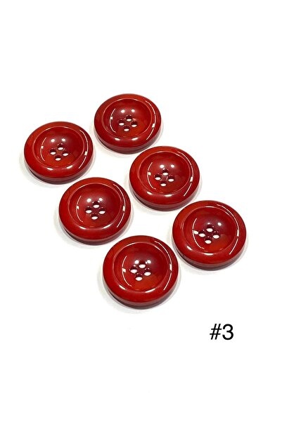 karantuhafiye Coat Cardigan Button Large Size / Red / Set of 6 / # 3