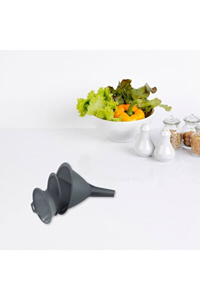 FACKELMANN Set of 3 funnels 42700, 8, 9, 11 cm, Hanging hook, Gray