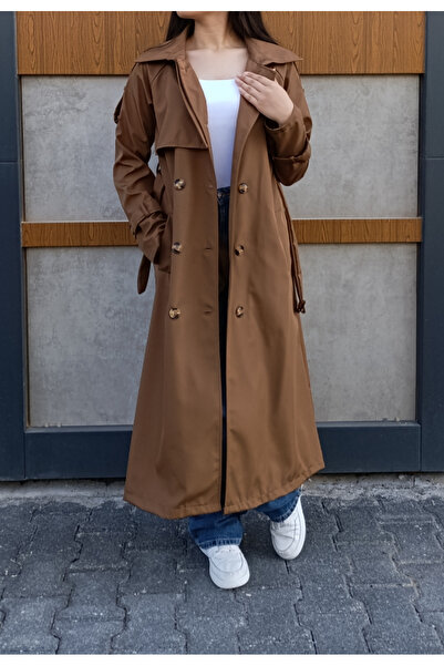 siyalife Classic Trench Coat with Wind Flaps, Pockets, Belt and Buttons