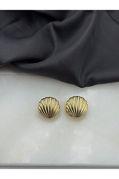 Unzilee أقراط متدلية بتصميم محار ذهبي