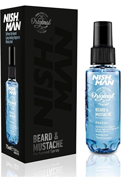 NISHMAN عطر اللحية والشارب - جينيوس 75 مل - منعش، يدوم طويلاً