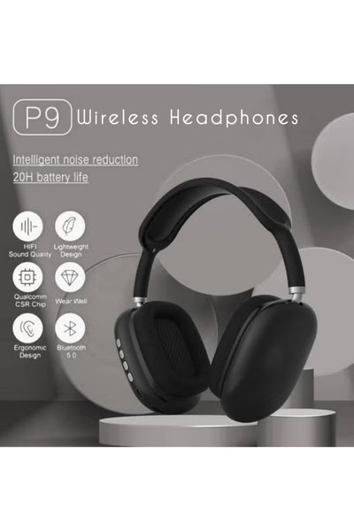 Generic Black P9 Bluetooth Headset - Top-Ear