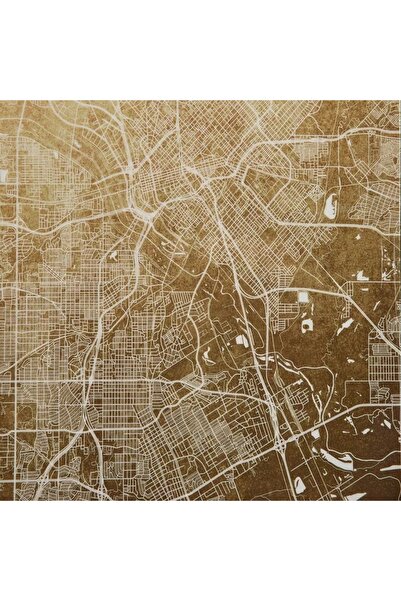 Generic City Map of Odiane, Cyprus, Framed Canvas with High Gloss ABS Surface - 50 x 70 x 2.8 cm