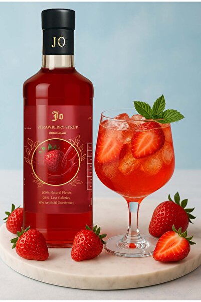 jo drinks Strawberry Syrup