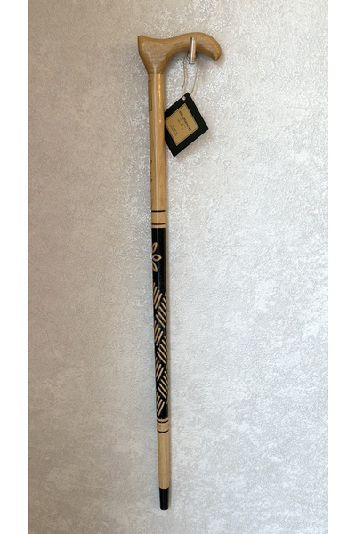 Ahşapdeluxe Desenli Ahşap Baston Stick