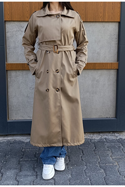 siyalife Classic Trench Coat with Wind Flaps, Pockets, Belt and Buttons