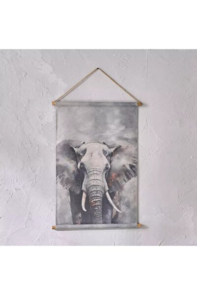 Generic Volga Spruce and Linen Elephant Wall Panel - 64x92 cm