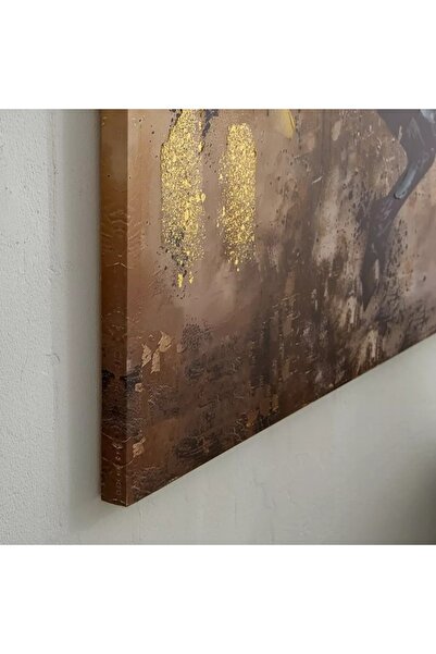 Generic Hand-painted wall art of Nairobi horses rearing - 90x2.5x60 cm