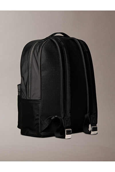 Calvin Klein Men Black Sleek Front Pocket Nylon Backpack
