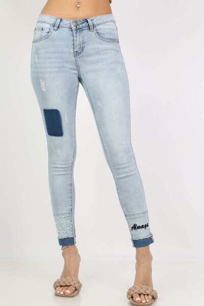 Kitschen Skinny Pearl-Embroidered Jeans